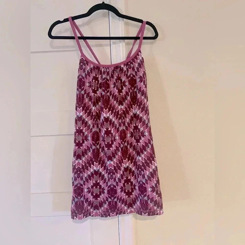 Bloom Mauve Purple & Blue Spaghetti Strap Built in Bra Active Dress Size XL NWT